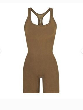 Skims Outdoor Mid Thigh Bodysuit‎ in Sepia